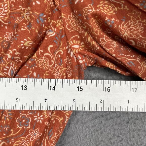 House of Harlow 1960 Dress Womens XS Floral Ruffle Smocked Long Sleeve Boho - Picture 8 of 10